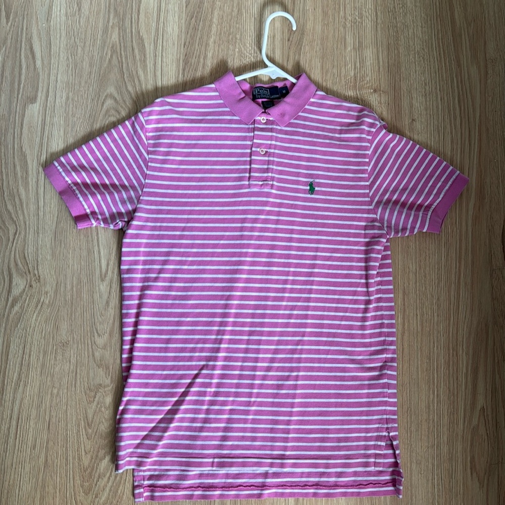 Polo Ralph Lauren striped pink polo vintage